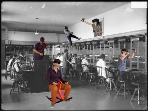 Spielwiese - Virtuelle Telefonzentrale - Originalbild: Museum für Kommunikation, Bern